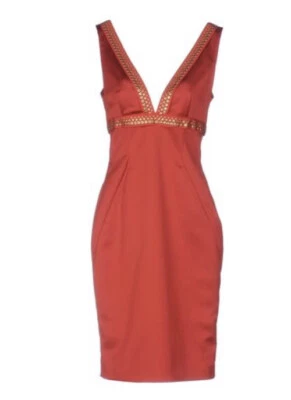 Vestido 100% Auténtico Just Cavalli Rojo Hasta la Rodilla Body-Cono Talla US 4/6 IT 42 Foto 1 de 4