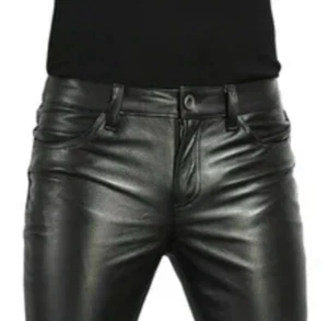 New Faux Leather Pants Size 30 Men’s Fashion Slim Fit Skinny Night Club Dance - Picture 1 of 8