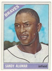 1966 TOPPS # 428 SANDY ALOMAR BRAVES BASEBALL KARTE - SCHÖN UND OHNE KNICKE - ANSEHEN - Bild 1 von 2