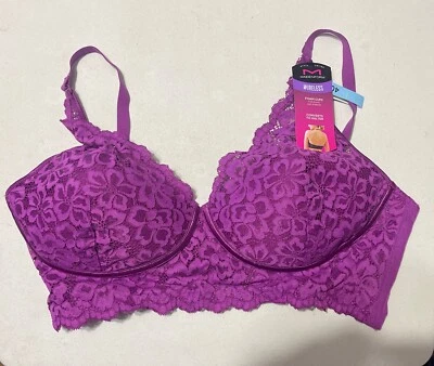 Maidenform DM1188 Casual Comfort Convertible Wirefree Bralette Purple 40C NWT - Image 1 of 4