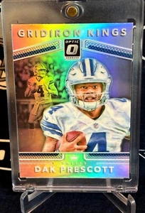 2017 Donruss Optic SILVER PRIZM Holo GRIDIRON KINGS Dallas Cowboys DAK PRESCOTT - Picture 1 of 9