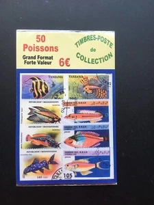 Timbres - 50 timbres oblitérés sur le thème POISSONS (B26) - Picture 1 of 2