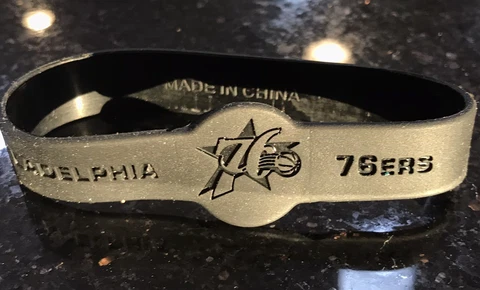 Philadelphia 76ers Black team logo silicone wristband bracelet Cover