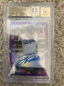 Bowman Chrome Purple Refractor DJ Peters RC Rookie 2018 automático/250 BGS 9,5 🔥🙏 - Imagen 1 de 1