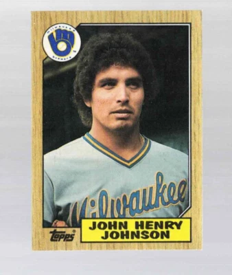 1987 Topps Baseball #377 John Henry Johnson Milwaukee Brewers - Vintage - Image 1 of 2