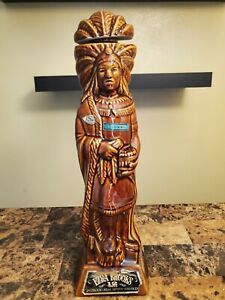 Vintage 1968 Ezra Brooks Cigar Store Indian Chief Whiskey Decanter - Empty