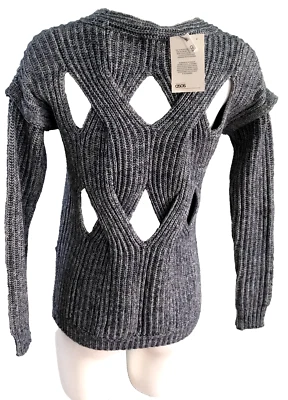 NUEVO CON ETIQUETAS ASOS Suéter Grueso Corte Tejido con Cable Talla 0 Azul Brezo Foto 1 de 4