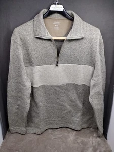 Haggar Cool Pro 18 Herren XL normal hellbraun Langarm 1/4 Reißverschluss Überzieher 50" Brustumfang - Bild 1 von 3