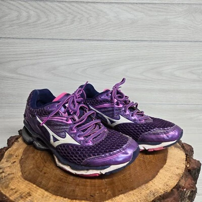 美津浓 Wave Creation 17 紫色跑步鞋运动鞋 J1GD151801 女式 9.5W — 第 1/4 张图片