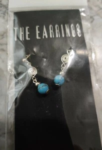 The Earrings Sterling Silver Turquoise Dangles ..New  - Picture 1 of 4
