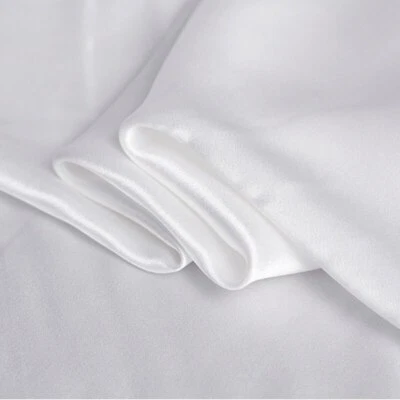 1Yard Pure White Silk Charmeuse Fabric Natural Silk Satin Material For Gown - Image 1 of 4