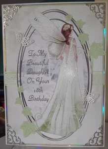 HANDMADE PERSONALISED 18th BIRTHDAY CARD A PAGAN FANTASY GRACEFUL FAIRY - Picture 1 of 3