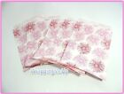 100 -5 x 7 sacs à imprimé floral rose, sacs cadeaux en papier de détail, sacs bord dentelés