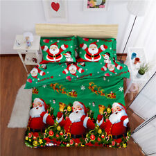 Christmas Santa Bedding Set Polyester 3D Printed Duvet Cover + 2pcs R2B4