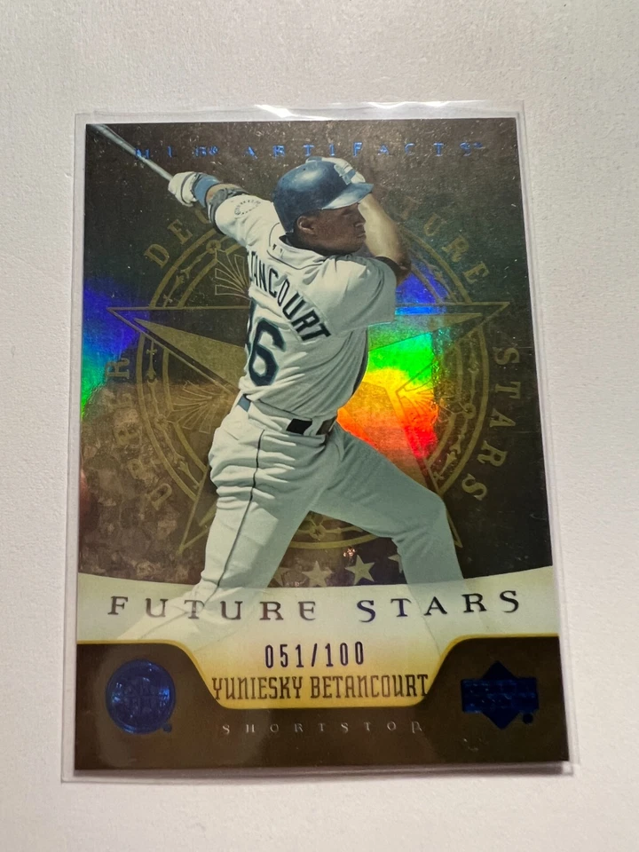 K12,426 - 2005 Artifacts Rainbow Blue #280 Yuniesky Betancourt FS #/100 - Image 1 of 1