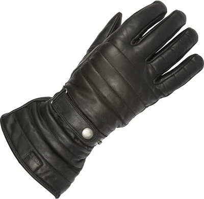 SPADA GAUNTLET WATERPROOF MOTORCYCLE MOTORBIKE LEATHER GLOVES BLACK ALL SIZES