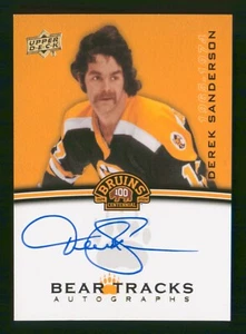 2023-24 Centennial Boston Bruins Derek Sanderson Bear Tracks Auto BT-SA 98020 - Imagen 1 de 2