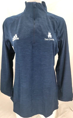 NUEVA Camisa para Mujer The Citadel Bulldogs Azul Marino Adidas Modo Juego 1/4 Cremallera LS Foto 1 de 4