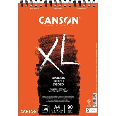 [200787103-5] CANSON Lot de 5 Blocs Spirale 120 Feuilles XL Croquis A4 90g Blanc - Photo 1/2