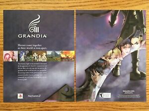 Grandia III 3 Playstation 2 PS2 2006 Vintage Video Game Poster Ad Art Rare RPG
