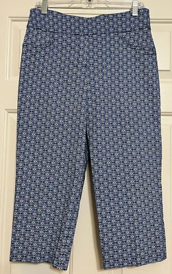 NWT Ruby Rd size 8 blue navy white pull on capri pants women's - Image 1 of 4