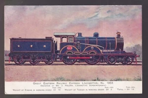 GER Express Loco No. 1855 Unposted 1900s Postcard Great Eastern Railway - Picture 1 of 2