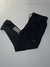 Adidas Sweatpants Men XL Black Tapered Zip Ankle Logo Jogger Lightweight Cool