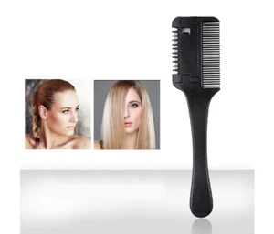 1pc Hairdressing Comb Haircut Brush Carbon Handle Hair Brushes with Razor Blade - Picture 1 of 6