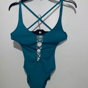Vince Camuto Women's Riviera Plunging V-neck Strappy One Piece Swimsuit Sz 4 NWT - Picture 1 of 11