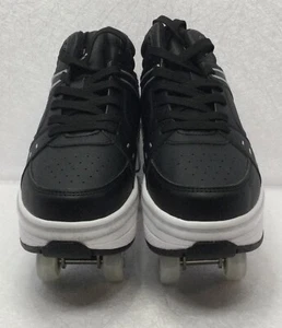 2-in-1 Roller Skates Shoes with Retractable 4 Wheels & Pop-Out Rechargeable - Picture 1 of 20