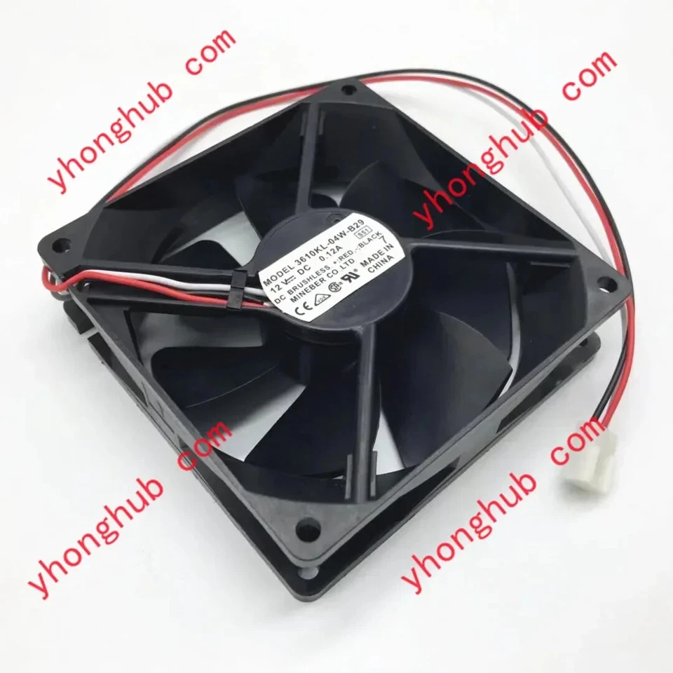 NMB-MAT 3610KL-04W-B29 S51 DC 12V 0.12A 90X90X25mm 3-Wire Server Cooling Fan - Image 1 of 4