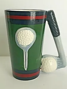 Bola de golf de cerámica y camiseta putter y mango de pelota taza de café 6"T - Imagen 1 de 7