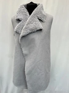 Waistcoat jacket primark size 6/8 grey sleeveless faux fur suede womens - Picture 1 of 7