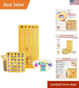 Jam-Proof Bingo Cards with Sliding Windows, 25 Reusable Shutter Cards, 75 Cal... - Picture 1 of 10