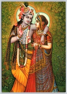 Postcard Radha-Govinda Krishna Hindu God Art 2004 - Picture 1 of 2