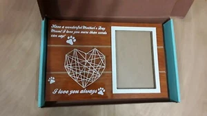 Marco de imagen del Día de la Madre arte cuerda corazón animal estampado pata NUEVO - Imagen 1 de 3