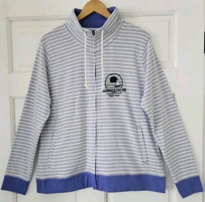 Sudadera Gear para mujer púrpura a rayas cremallera completa Harbour Village nueva con etiquetas 2XL Foto 1 de 4