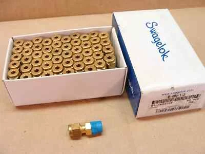 (50 Lot) 4mm Tube x 1/8 MNPT Brass Male Pipe Fitting Swagelok B-4M0-1-2 - Image 1 of 3