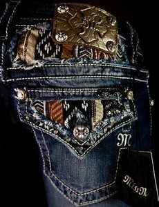 $108 Buckle Miss Me Jeans "Phoenix Sequins Stitch" Skinny 26 X 31 - Picture 1 of 10