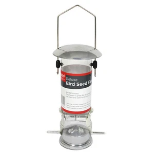 Hanging Bird Seed Feeder Deluxe Stainless Steel Easy Fill Feeding Tube Station - Picture 1 of 1