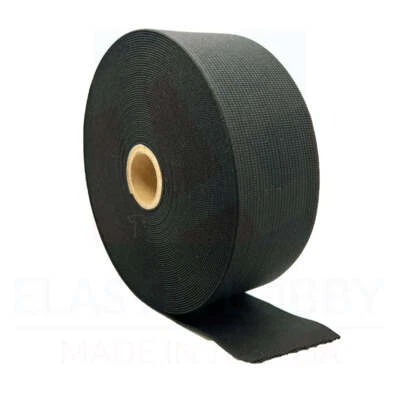 2" (51mm) Black Knitted Elastic - US Made - Image 1 of 4