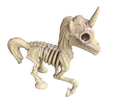 Halloween Unicorn Skeleton Decoration Action Figure Plastic Spooky Scary Horror - Image 1 of 4
