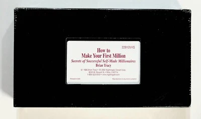 How To Make Your First Million Dollars Secrets Brian Tracy VHS Video Tape NEW - Image 1 of 2