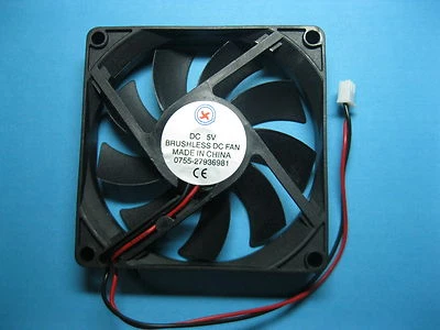 2 pcs Brushless DC Cooling Fan 5V 8015S 9 Blades 80x80x15mm 2pin Sleeve Bearing - Image 1 of 4