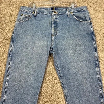 Мужские джинсы Wrangler ковбойского покроя 38x30 синяя джинсовая ткань стандартного покроя 47 MWZ - Изображение 1 из 4