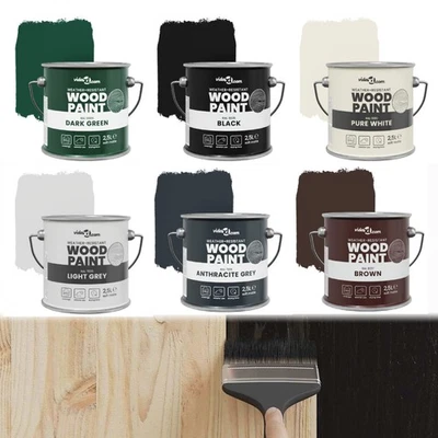 Holzfarbe Wetterschutzfarbe Holzlack Holzdeckfarbe Holzschutzlack Farbe 2,5L - Bild 1 von 2