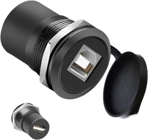 Adaptador de montaje en panel B a A - Conector hembra USB 2.0 sin soldadura, fijo roscado - Imagen 1 de 6