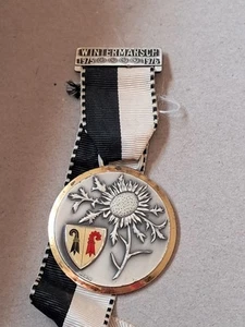 Wappen beider Basel CH tragbare Medaille Wintermarsch 1975 / 1976 (Huguenin) - Bild 1 von 2