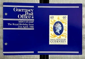 GB Guernsey Stamps 1986 Presentation Pack The Royal Birthday Issue MNH Complete - Picture 1 of 3
