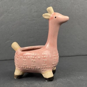 Fioriera succulenta giraffa ceramica rosa fiori dipinti decorazione vivaio - Foto 1 di 11